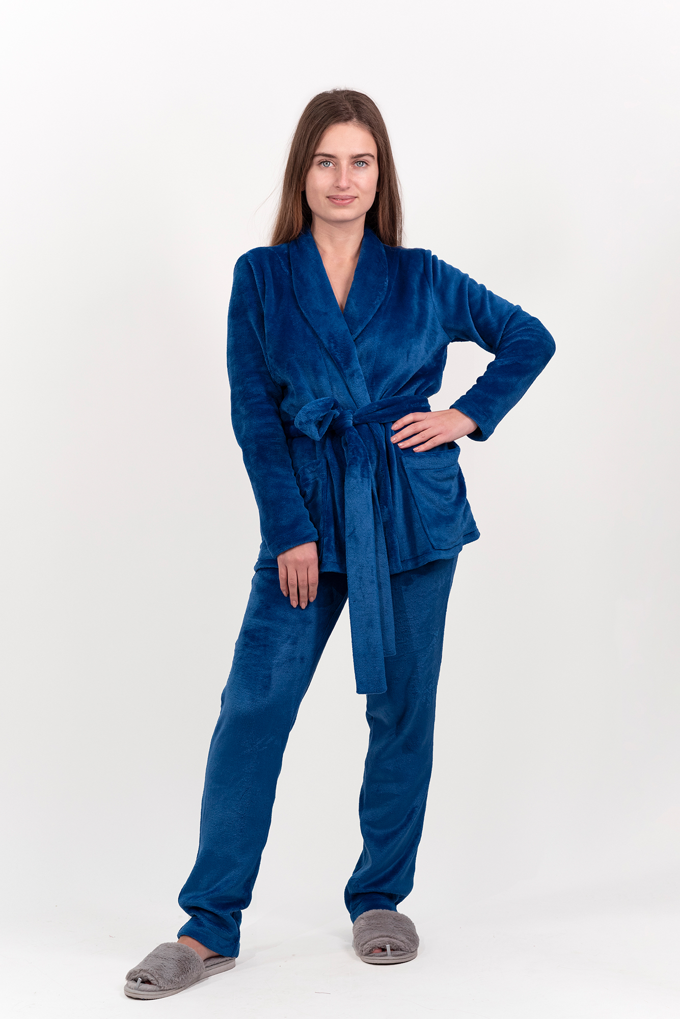 

Домашний костюм гольф, кардиган и лосины Семеновский колорит Синий S (KS-2017-1)