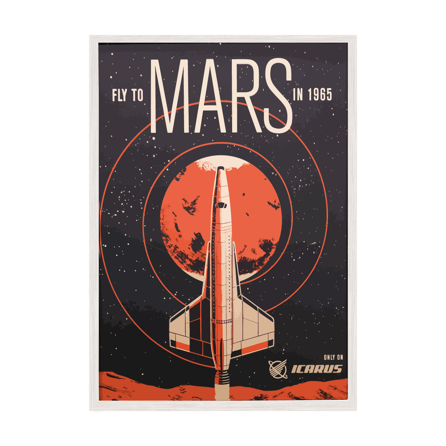 

Постер в рамке MY POSTER с антибликовым стеклом 596х840 мм White "Fly to Mars"