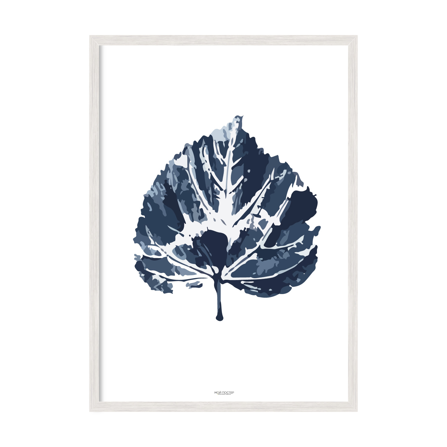 

Постер в рамке MY POSTER с антибликовым стеклом 596х840 мм White "Blue leaf"