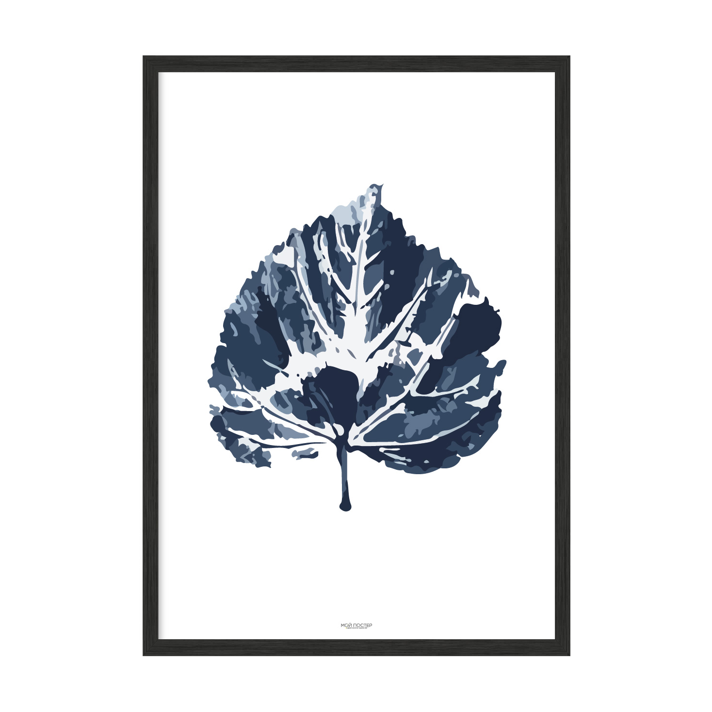 

Постер в рамке MY POSTER с антибликовым стеклом 420x594 мм Black "Blue leaf"