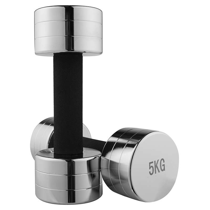 

Гантель хромированная, 5 кг, 1 шт с неопреновой защитой на грифе World Sport