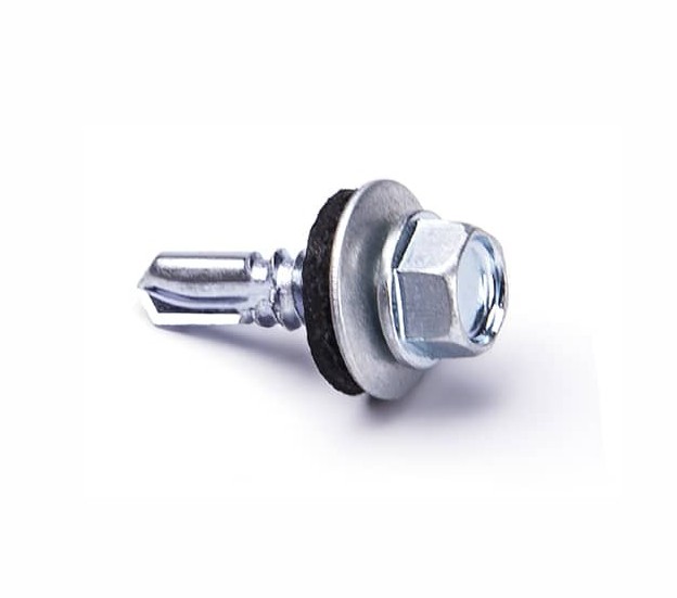 

Саморезы 4,8x32мм по металлу с буром, с шайбой EPDM 500 шт FAST FIX (777152)