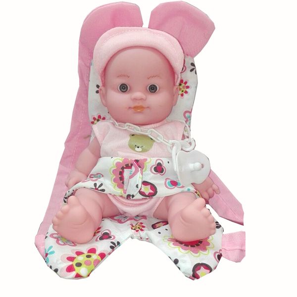 

Набор игровой для девочек Maya Toys "Пупс в переноске" розовый (12101-1)
