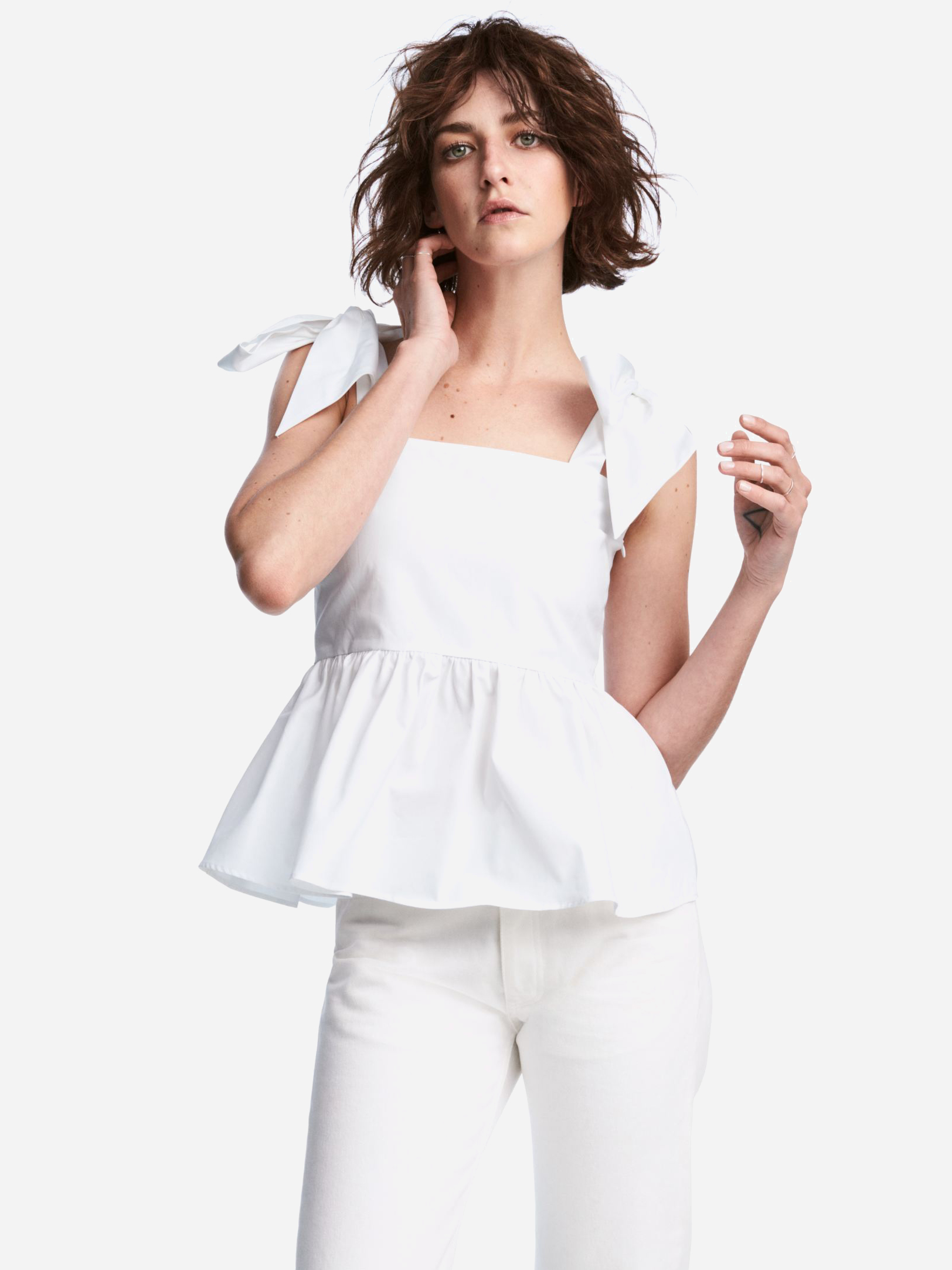 

Топ H&M 0544531-6 34 Белый