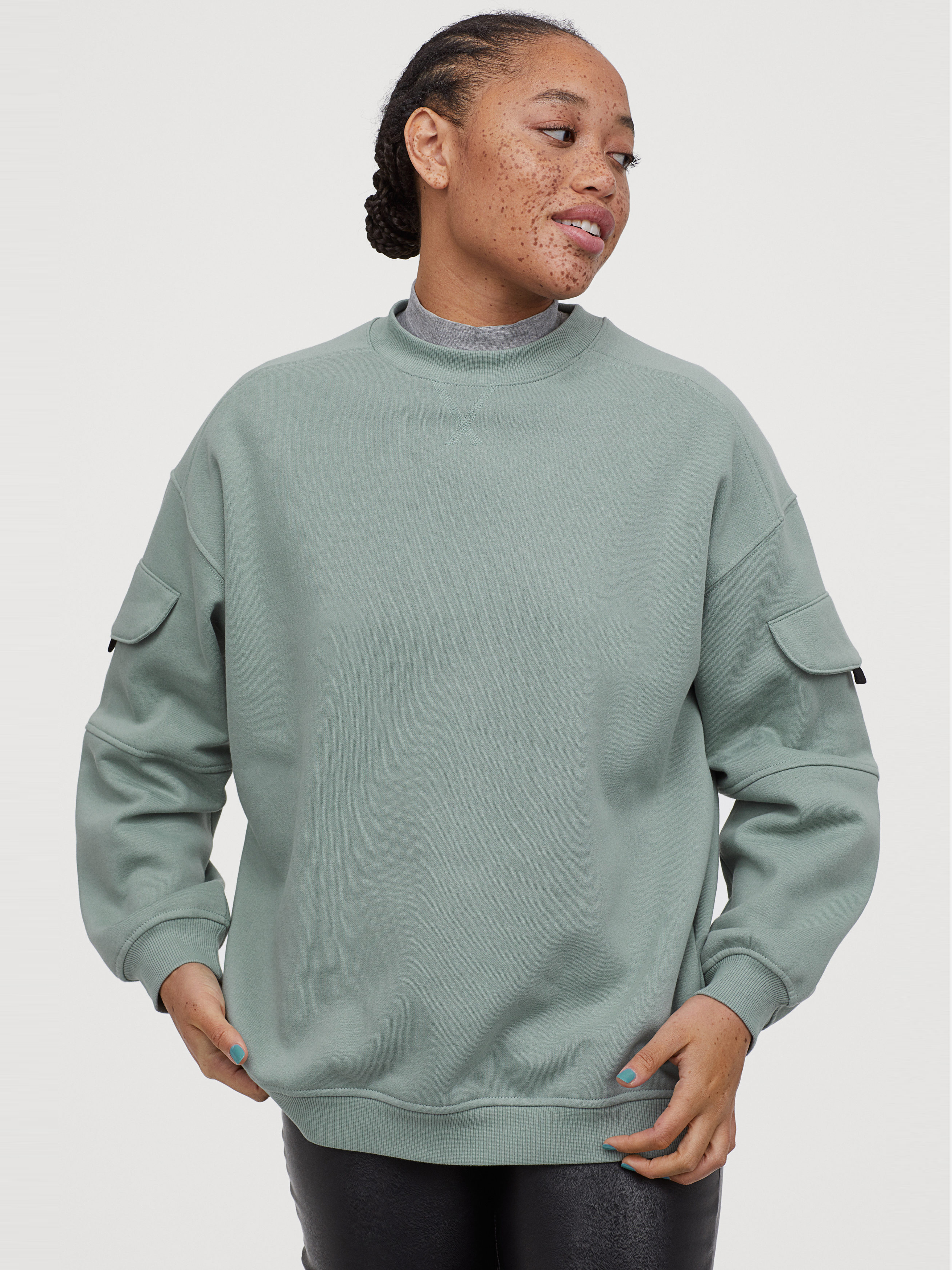 

Свитшот H&M 0809362-0 XS Оливковый