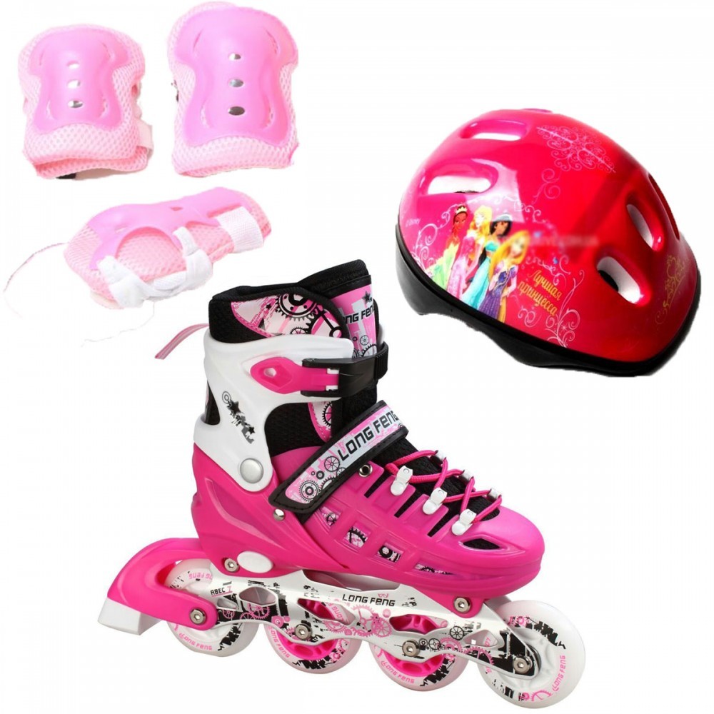 

Ролики детские раздвижные Scale Sports Combo Disney - USA (защита + шлем) 29-33, Best Princess (розовый) (2T3040E)