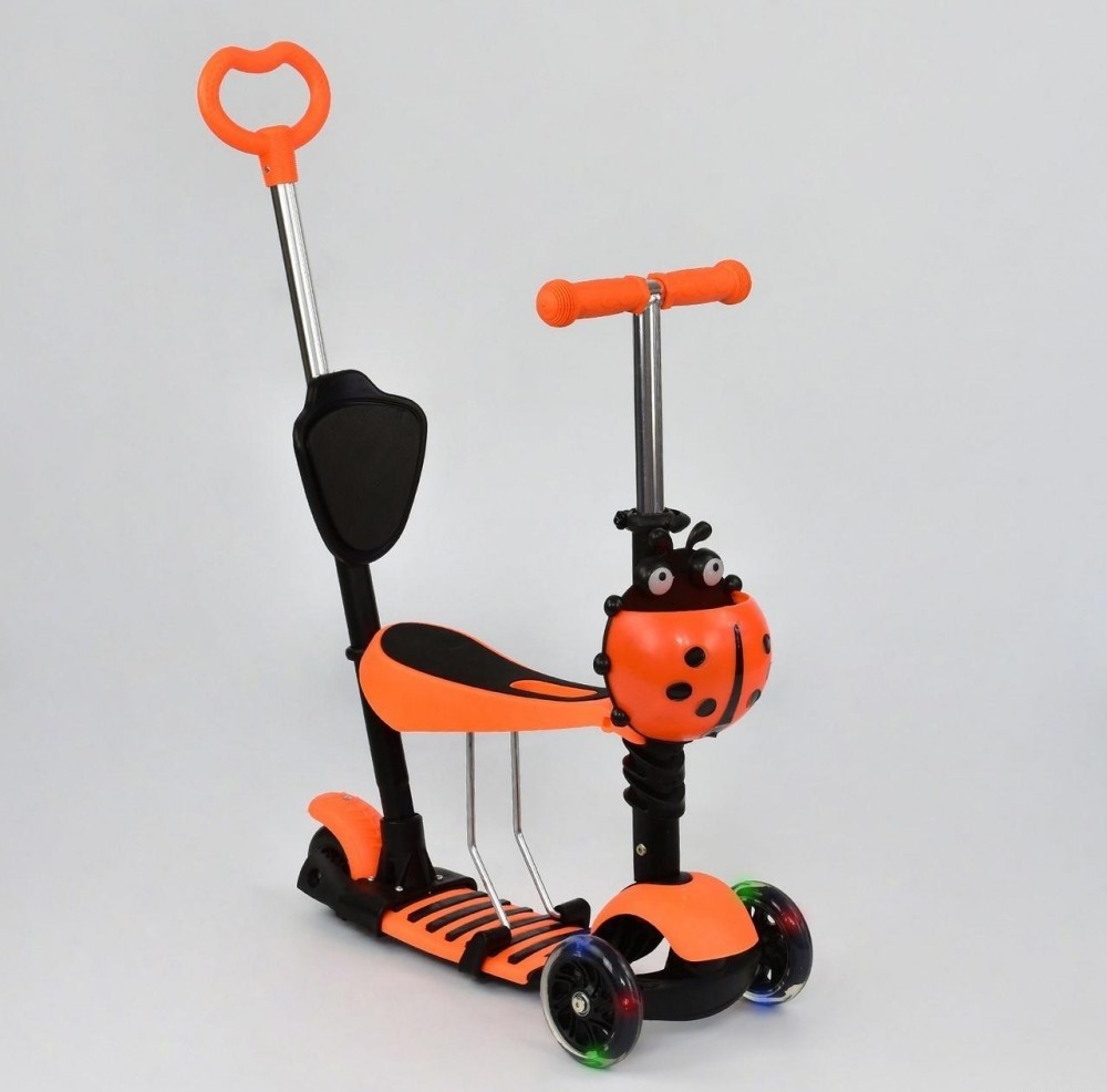 

Самокат деткаий Scooter Божья коровка 5 in 1 родительская ручка Оранжевый (2T1075)