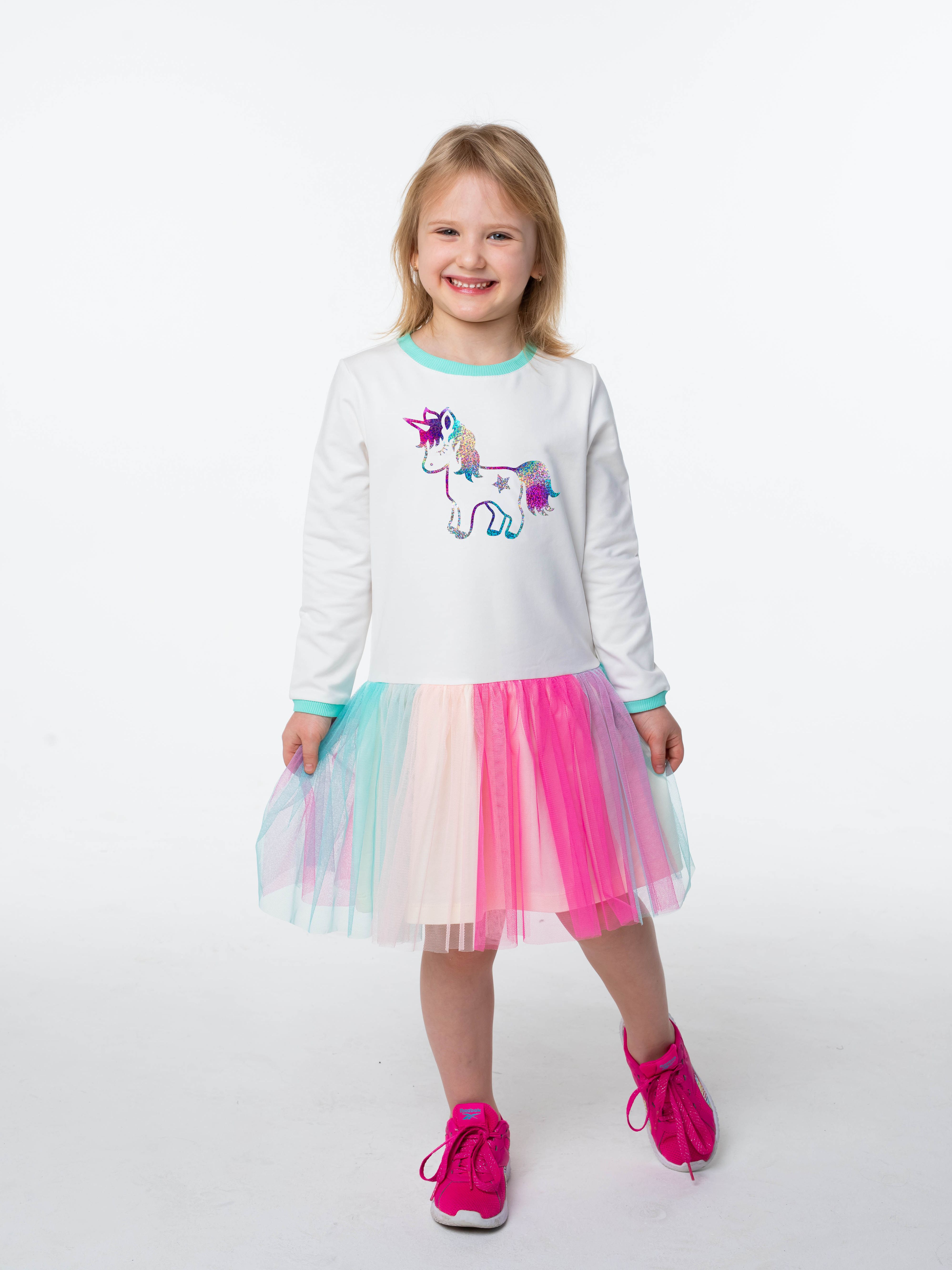 

Платье Vidoli G-21874W 122 см Молочный/Персиковый