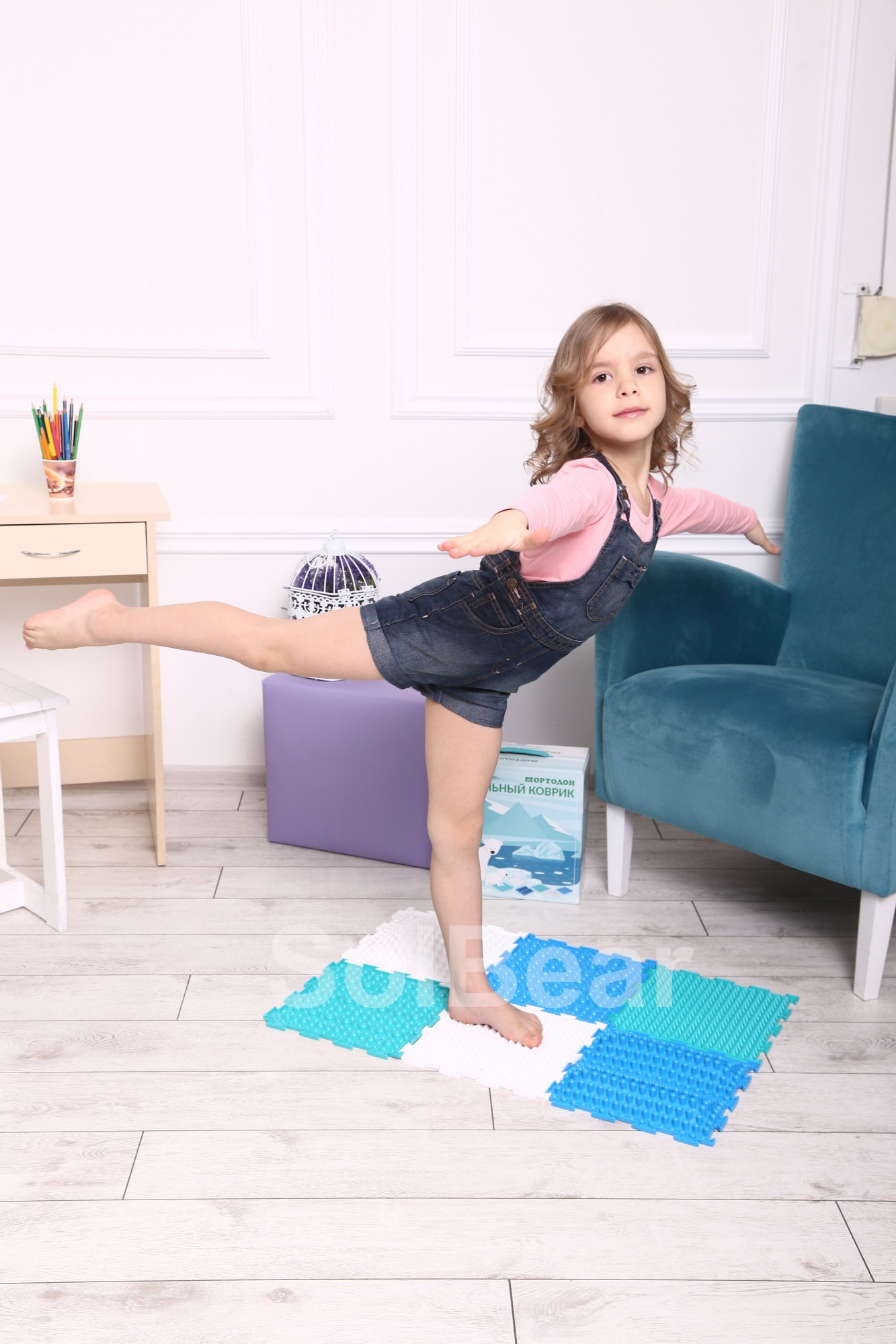 

Ортопедический массажный коврик Ортодон 25 х 25 см, набор из 6 пазлов, разноцветный, Айсберг