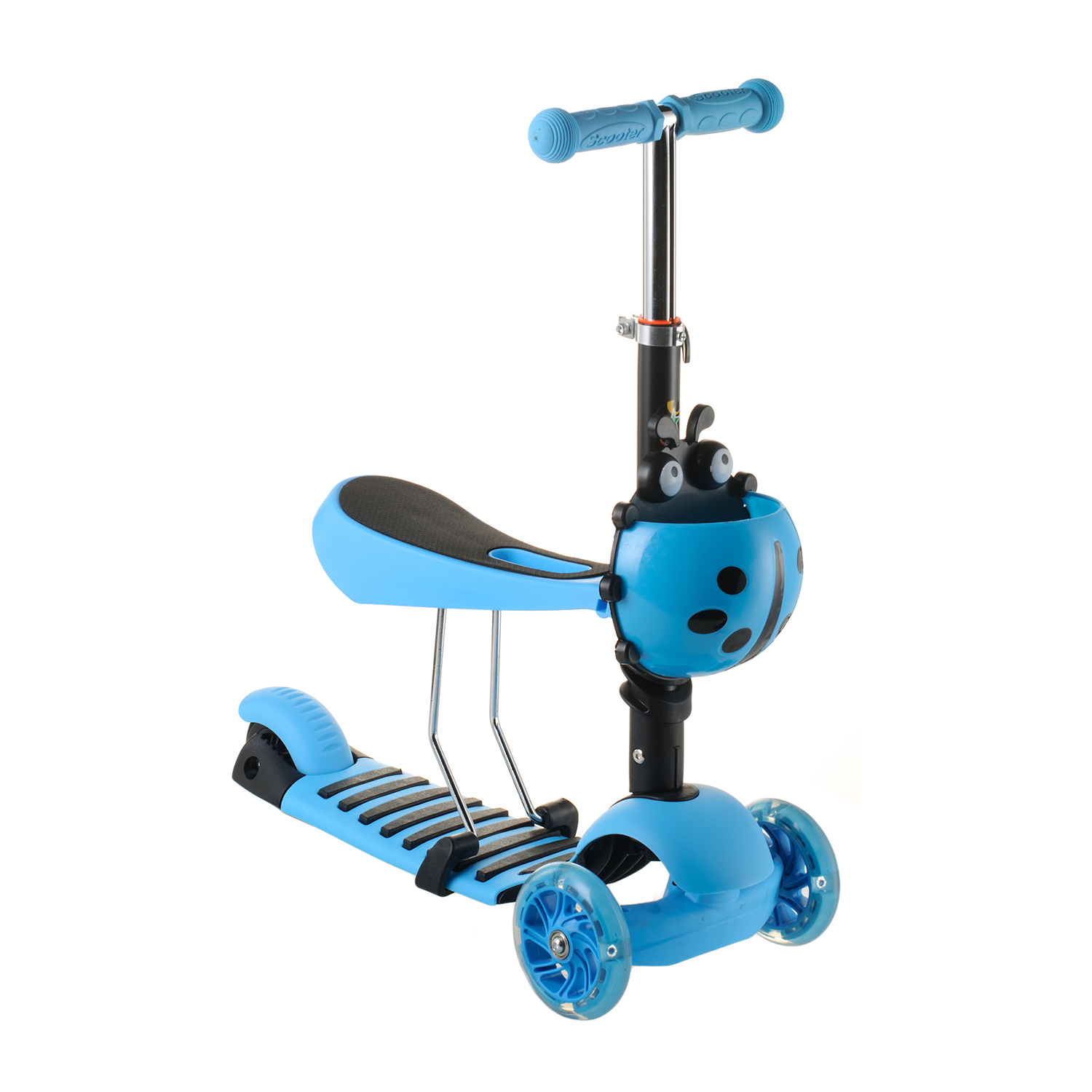 

Самокат Детский Best Scooter с Сиденьем Светящееся Колеса (Синий)