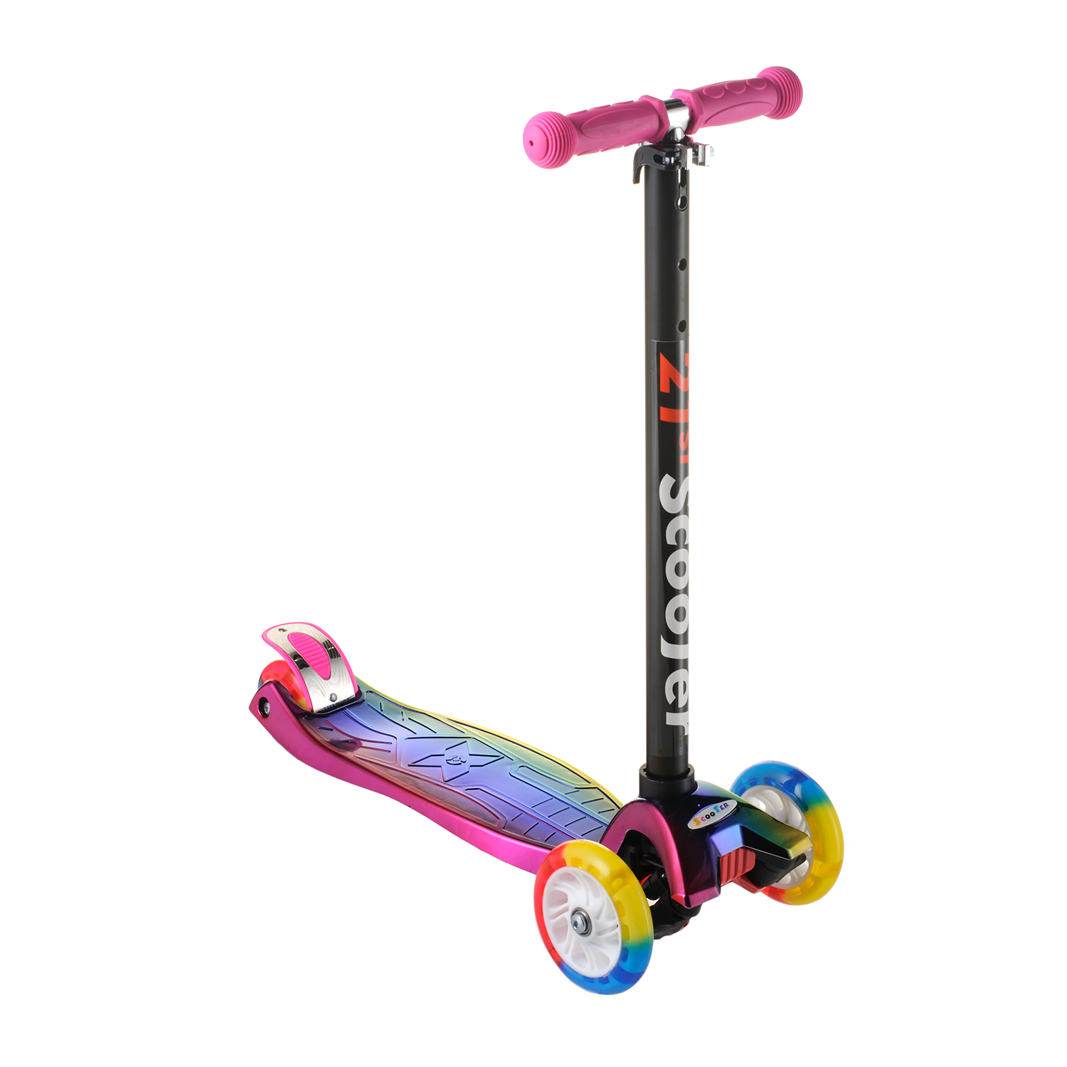 

Самокат Детский Best Scooter 0072D Складной Руль, Светящееся Колеса (Розовый)