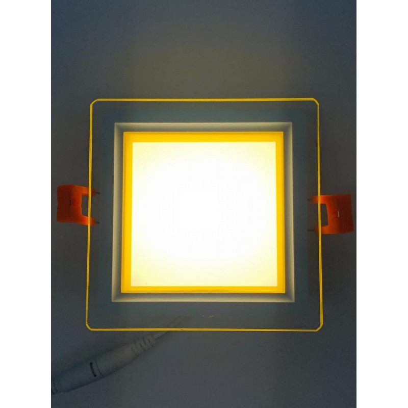 

LED панель "Сяйво" 9W 720Lm 4500K + жёлтый 85-265V квадрат + стекло"LEMANSO" LM1039
