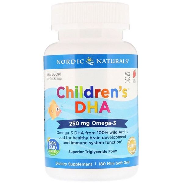 

Рыбий жир для детей Children's DHA Nordic Naturals клубника 250 мг 180 капсул (NN037)