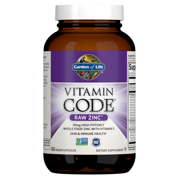 

Цинк RAW Zinc Vitamin Code Garden of Life 30 мг 60 капсул (GOL056)