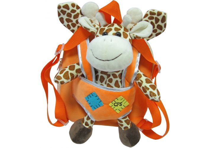 

Рюкзак дошкольный Cool for school Giraffe двусторонний Оранжевый