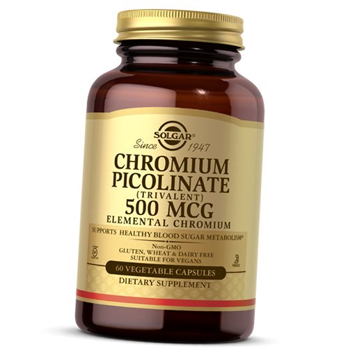 

Поликотинат Хрома, Chromium Picolinate 500, Solgar 60вегкапс (36313111)