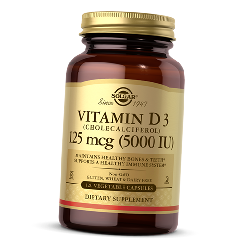 

Витамин Д3, Холекальциферол, Vitamin D3 5000, Solgar 120вегкапс (36313158)