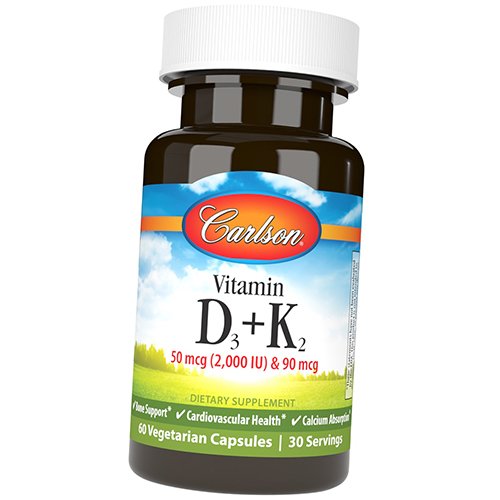 

Carlson Labs Vitamin D3 + K2 60вегкапс (36353084)