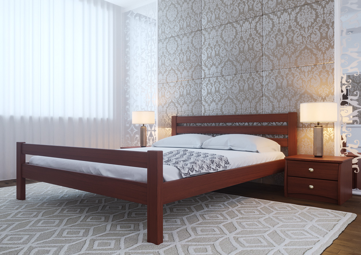 

Кровать двуспальная из натурального дерева Элегант ЧДК ольха в спальню 160x200 Яблоня