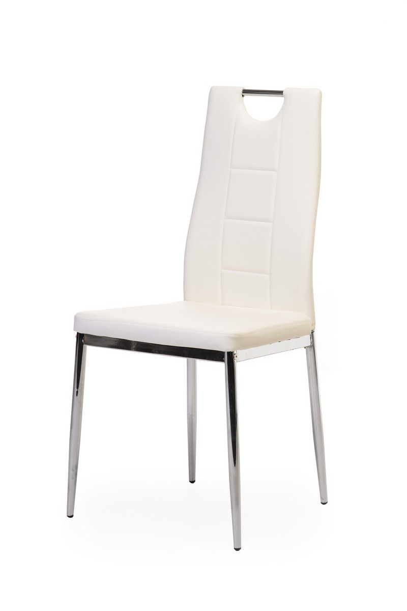 

Стул для кухни, кафе, бара искусственная кожа + хромированная сталь N-67 Vetro Mebel Белый
