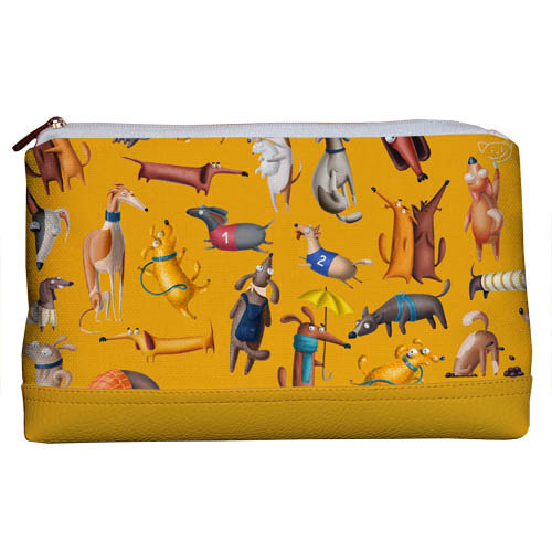 

Косметичка дорожная Lovely Presentville Собачки на желтом фоне 26x15x8 см