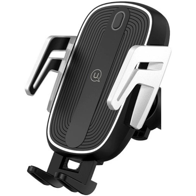 

Автодержатель Usams US-CD101 Black + Wireless Charger