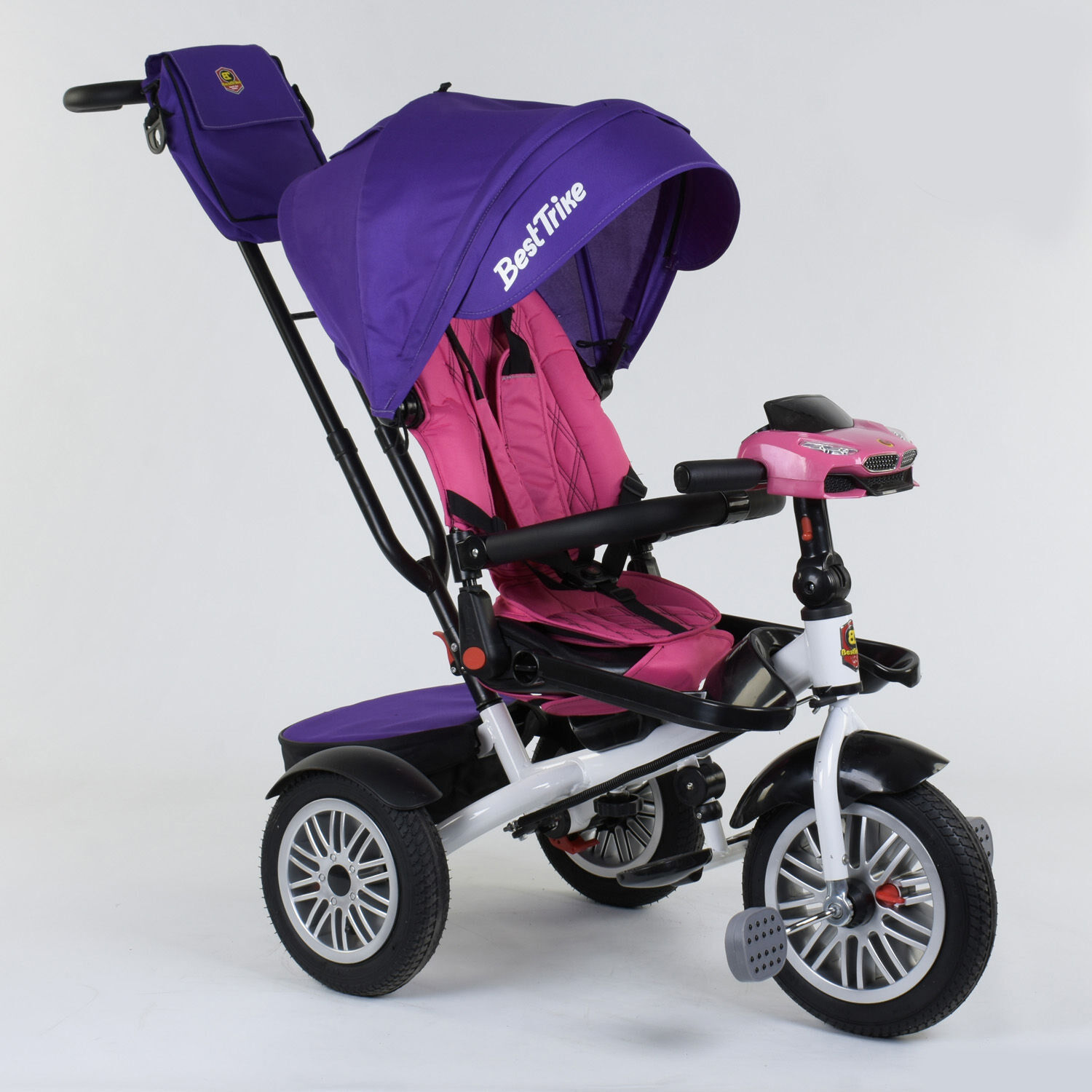 

Велосипед трехколесный Best Trike велосипед-коляска с родительской ручкой поворотное сидение 9288 В - 7598