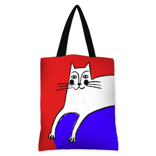 

Сумка женская тканевая Original Presentville Кот белый 40x45 см