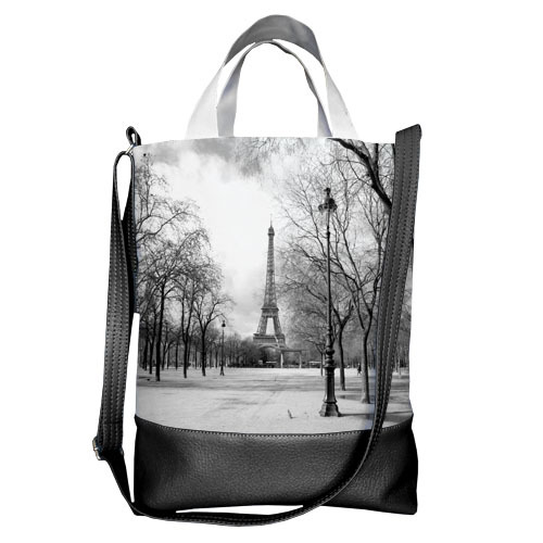 

Сумка городская City Presentville Париж черно-белая 34х40х11 см