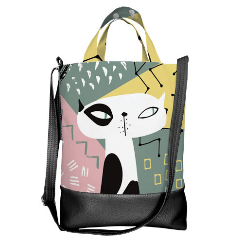 

Сумка городская City Presentville Кот черная 34х40х11 см