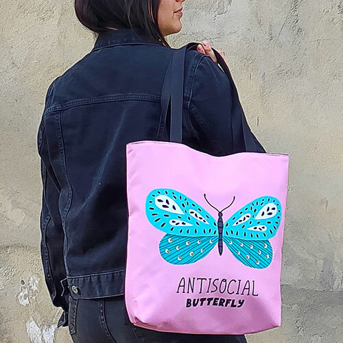 

Сумка женская тканевая Tenderness Presentville Antisocial butterfly 37х33 см