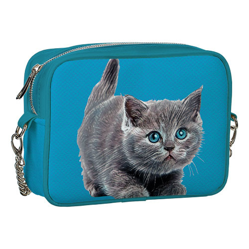 

Сумка на цепочке Cherie Presentville Серый котенок 21x17x7 см