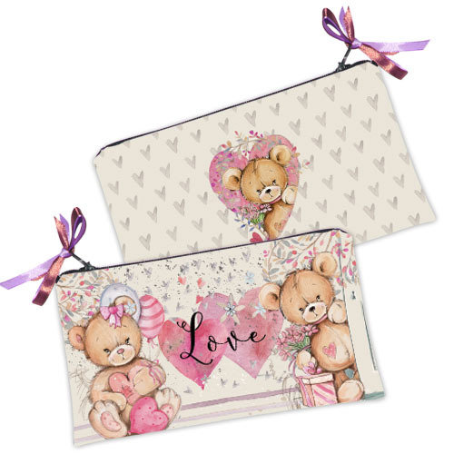

Косметичка женская Presentville Love плюшевые мишки 20x12 см