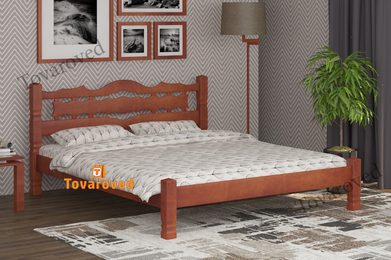 

Кровать двуспальная 160х200 Wellmebely Инга дерево сосна Яблоня Л6