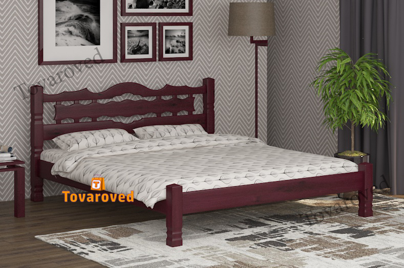 

Кровать двуспальная 180х200 Wellmebely Инга дерево сосна Махонь Л6