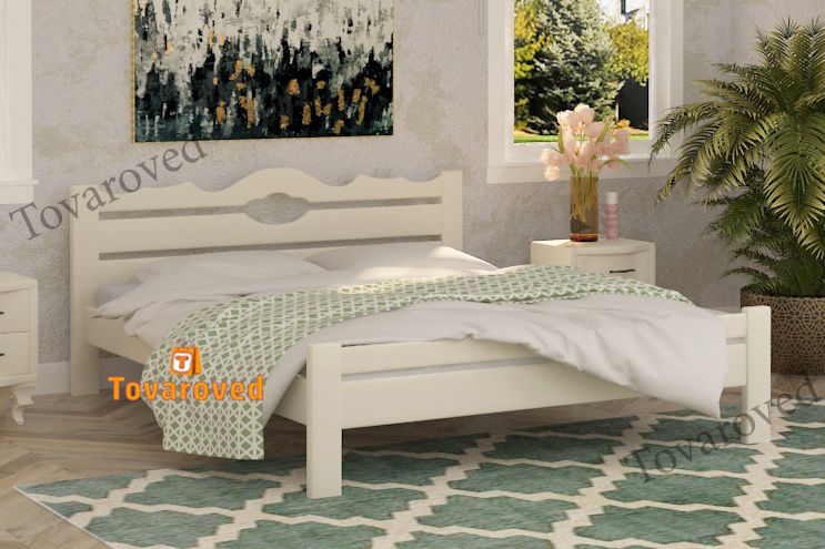 

Кровать двуспальная 160х200 Wellmebely Рич дерево сосна Бежевый Л6