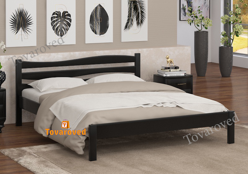 

Кровать полуторная 120х200 Wellmebely Волна дерево сосна Венге Л6