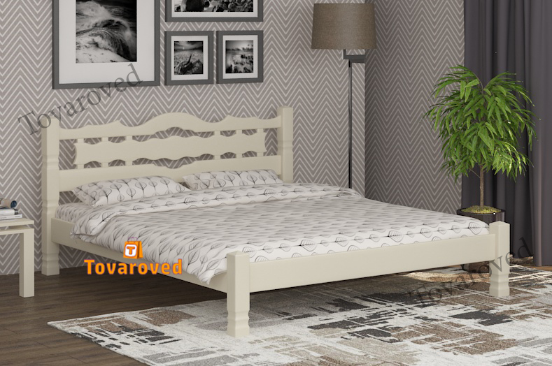 

Кровать двуспальная 140х200 Wellmebely Инга дерево сосна Бежевый Л6