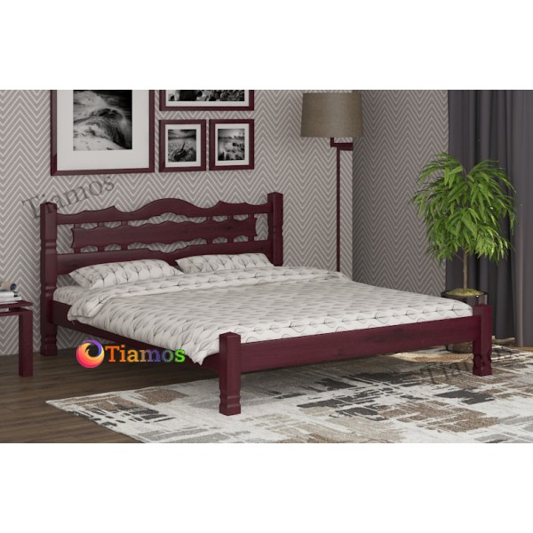 

Кровать двухспальная 180х200 деревянная Инга Wellmebely сосна Махонь Л6