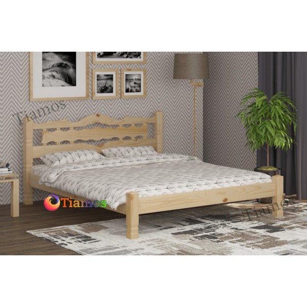 

Кровать двухспальная 160х190 деревянная Инга Wellmebely сосна Бук Л6