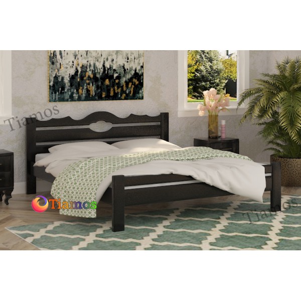 

Кровать двухспальная 180х190 деревянная Рич Wellmebely сосна Венге Л6