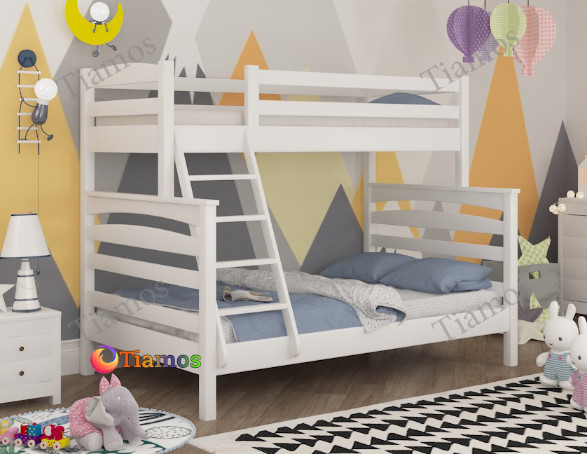 

Кровать Двухъярусная 80х120х190 Кай Wellmebely Трансформер сосна Белый Л6