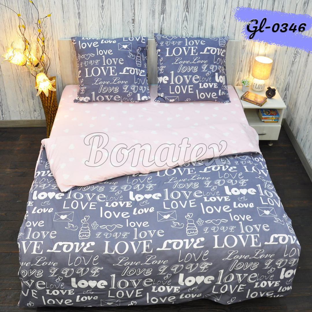 

Комплект постільної білизни BonaVita двоспальний бязь Love Story 180х215 (341-0346)