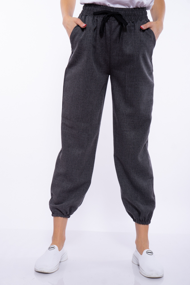 

Брюки женские однотонные 153P6891 (Темно-серый меланж) XS/S