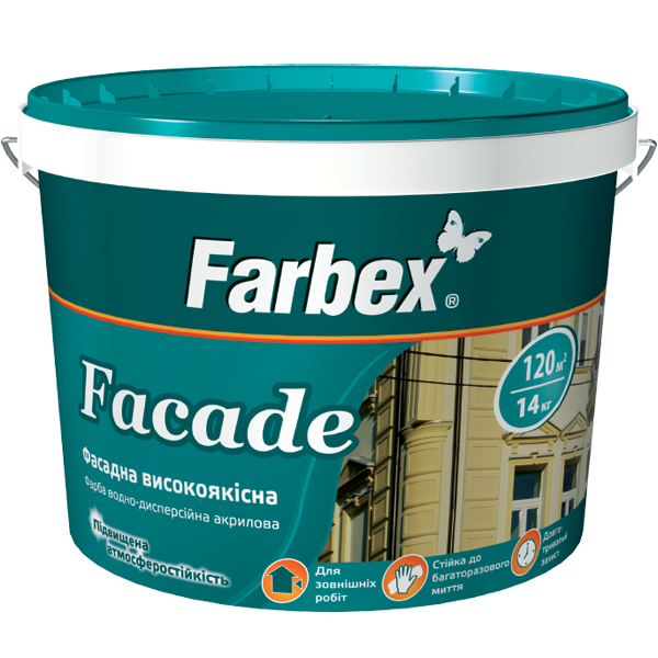 

Краска акриловая фасадная Fasade Farbex 12кг