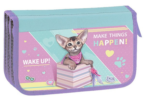 

Пенал шкільний Kidis Kitty Cat для дівчинки на 3 відділення картон