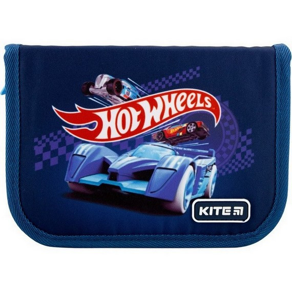 

Пенал шкільний Kite для хлопчика на 1 відділення, 2 відворот Hot Wheels HW20-622-1