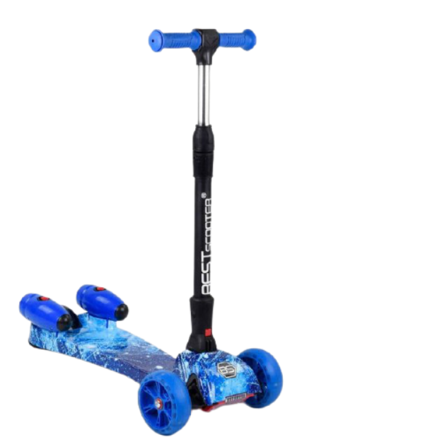 

Самокат триколісний Best Scooter MAXI 13455 з парогенератором світлом звуком Синій з білим (123424)
