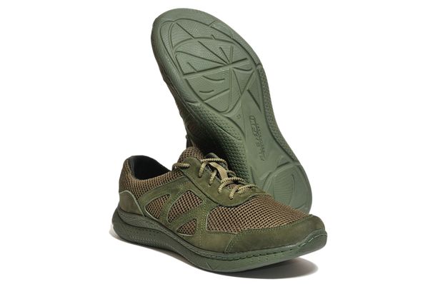 

Кроссовки Strongboots Чероки летние кожа нубук/сетка Олива 5650-3-6 (43)