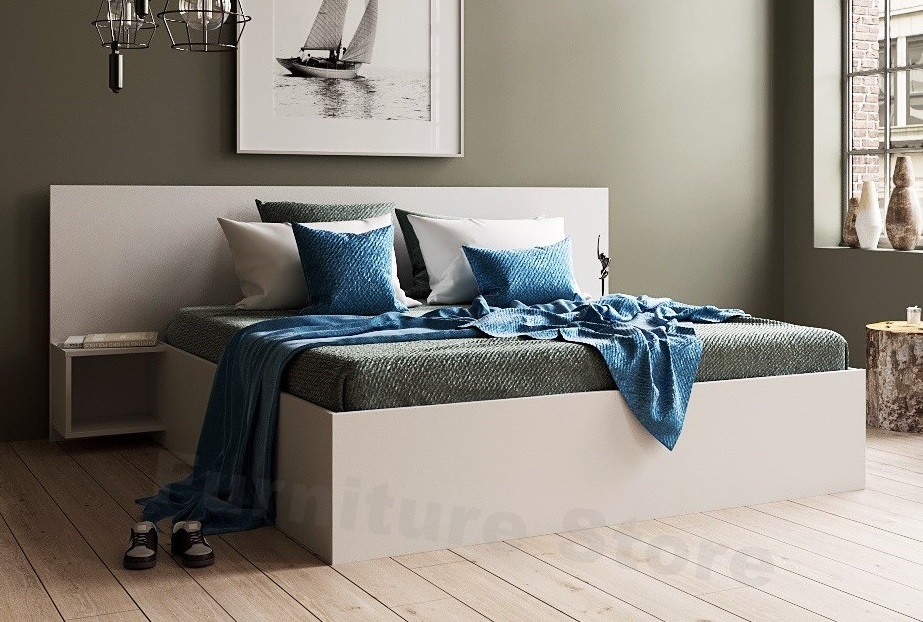 

Кровать двуспальная КАМА С MebelLoft 194 х231х90 белый гладкий 150415